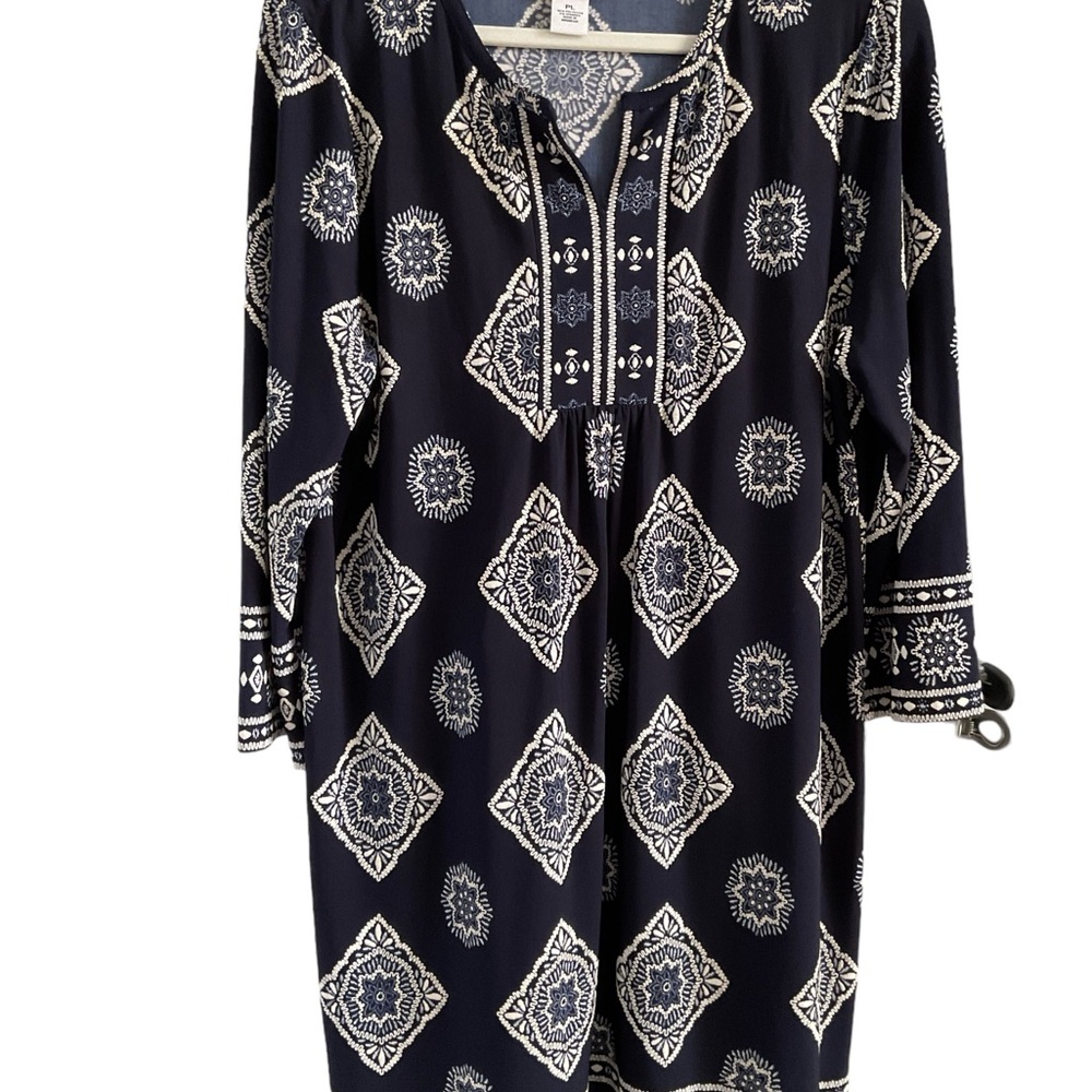 Ruby Road Ladies Petite Large Navy White Dress